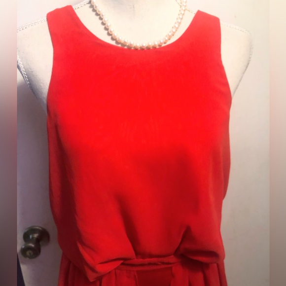 Red Sleeveless Asymmetrical Sleeveless Dress! - Picture 7 of 16